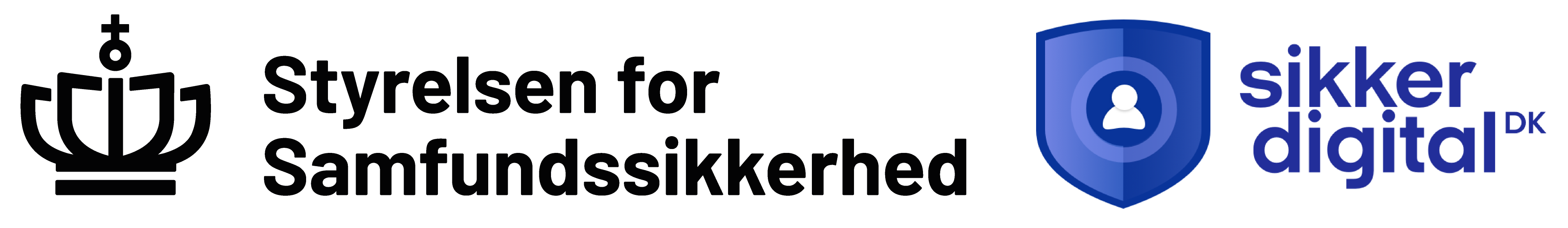Logo af Styrelsen for Samfundssikkerhed og Sikkerdigital