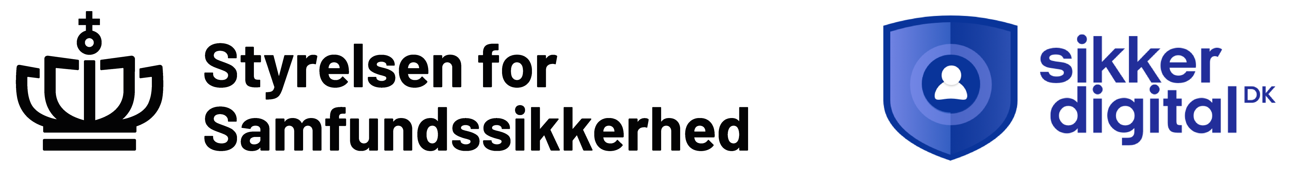 Logo af Styrelsen for Samfundssikkerhed og Sikkerdigital